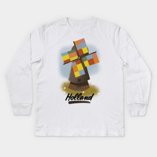 Holland Windmill Kids Long Sleeve T-Shirt